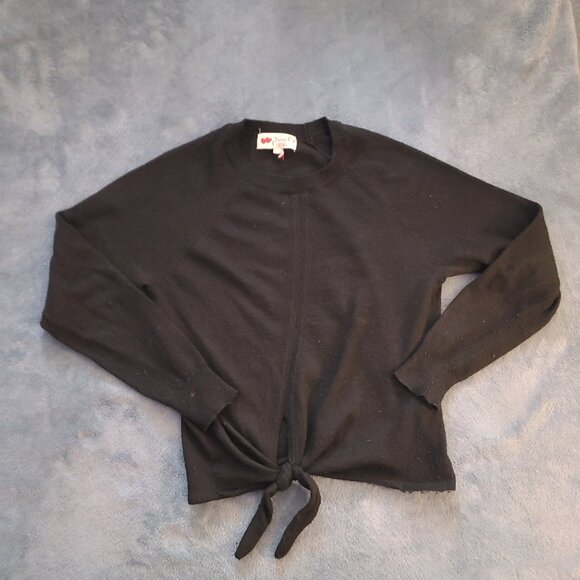 poof GIRL sweater top black Size Small - Picture 1 of 3